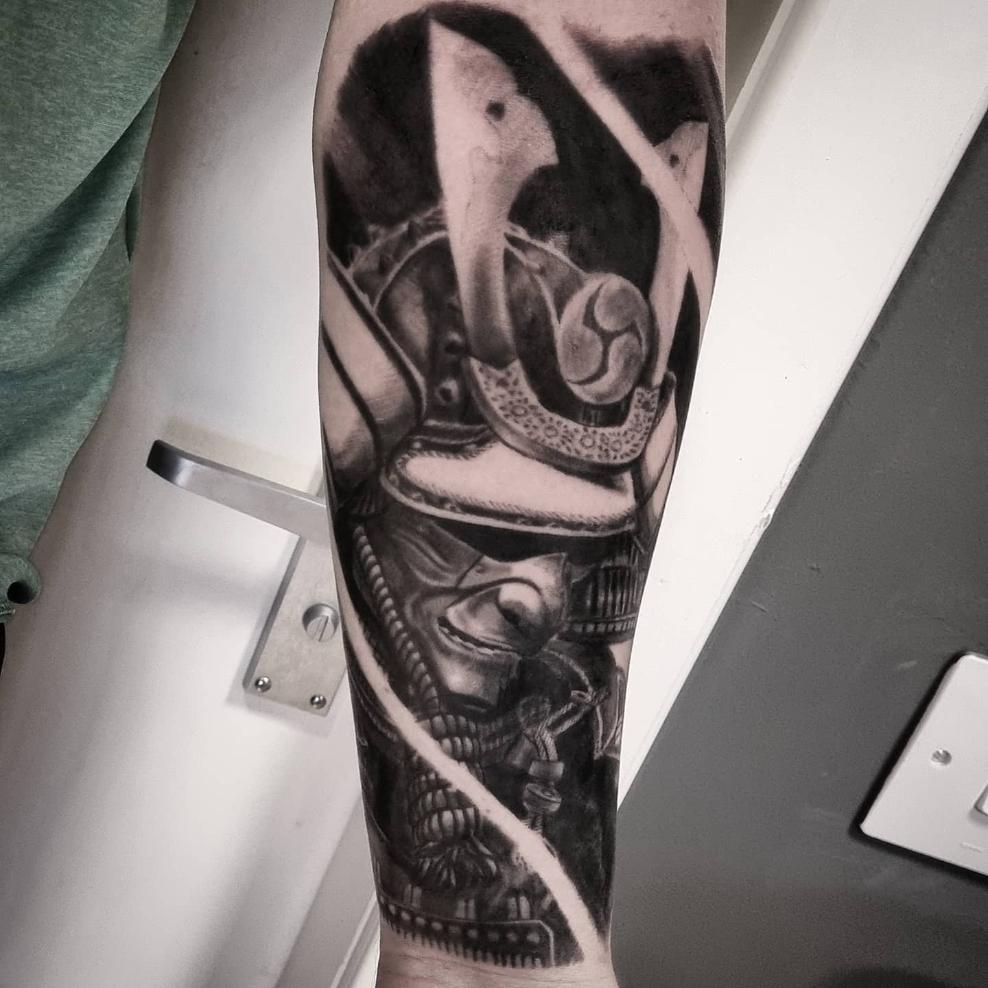 Black and grey Japanese style tattoo by Tomek Turlej at Studio XIII Gallery Edinburgh